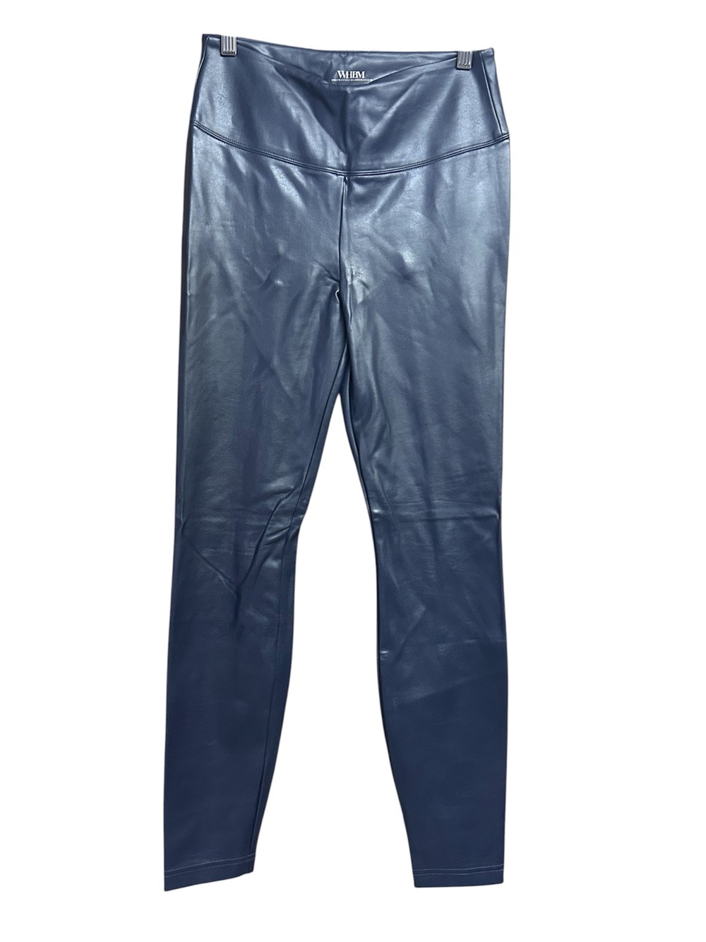 White House Black Market Navy Faux Leather Runway Legging